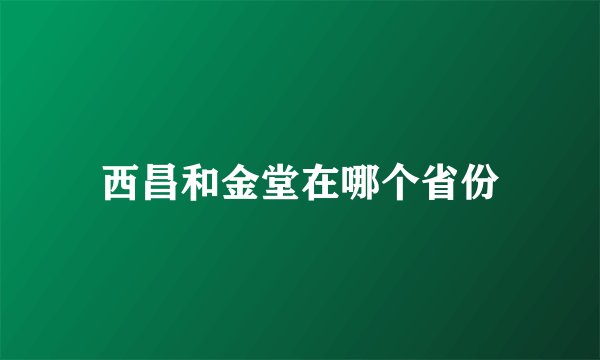 西昌和金堂在哪个省份