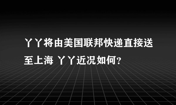 丫丫将由美国联邦快递直接送至上海 丫丫近况如何？