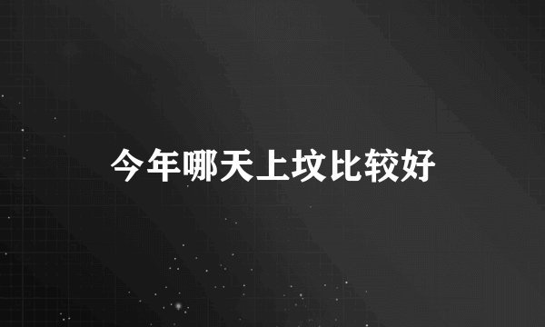 今年哪天上坟比较好