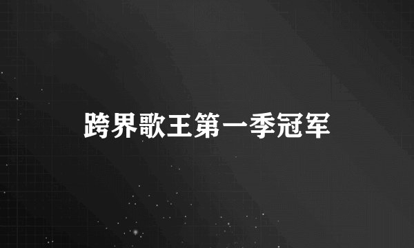 跨界歌王第一季冠军