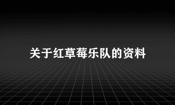 关于红草莓乐队的资料