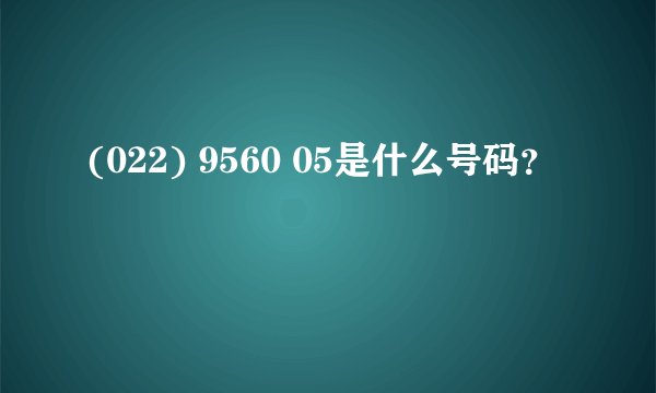 (022) 9560 05是什么号码？