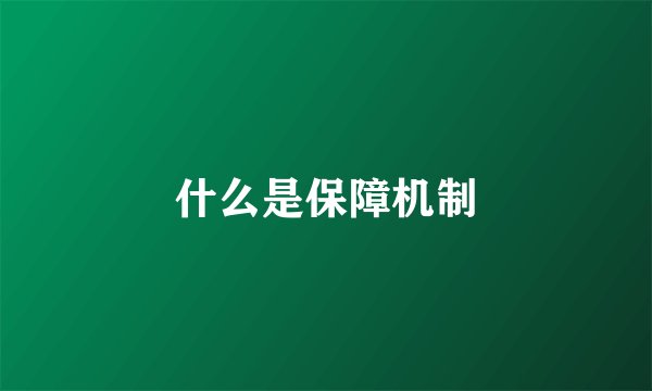 什么是保障机制