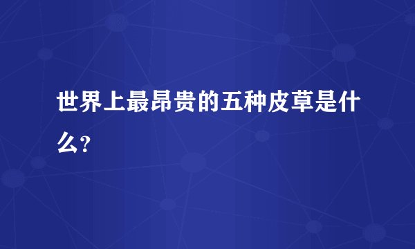 世界上最昂贵的五种皮草是什么？