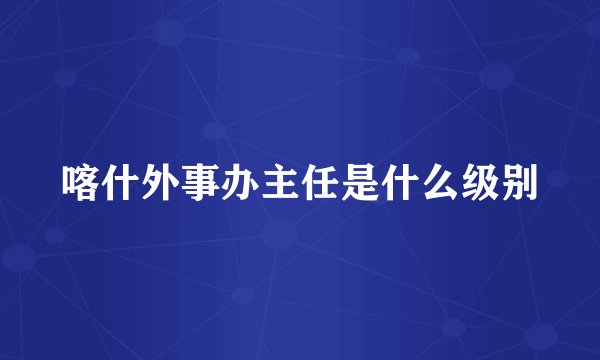 喀什外事办主任是什么级别