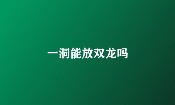 一洞能放双龙吗