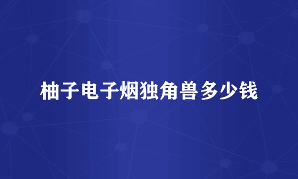 柚子电子烟独角兽多少钱