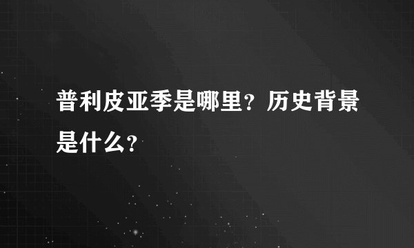 普利皮亚季是哪里？历史背景是什么？