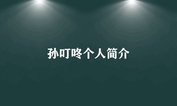孙叮咚个人简介