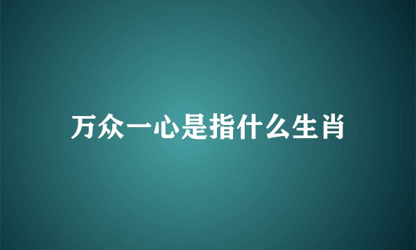 万众一心是指什么生肖