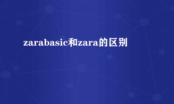 zarabasic和zara的区别