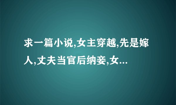 求一篇小说,女主穿越,先是嫁人,丈夫当官后纳妾,女主和离再嫁的故事.