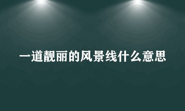 一道靓丽的风景线什么意思