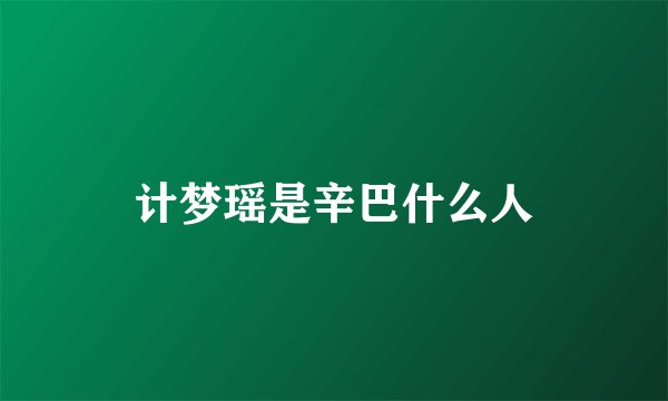 计梦瑶是辛巴什么人