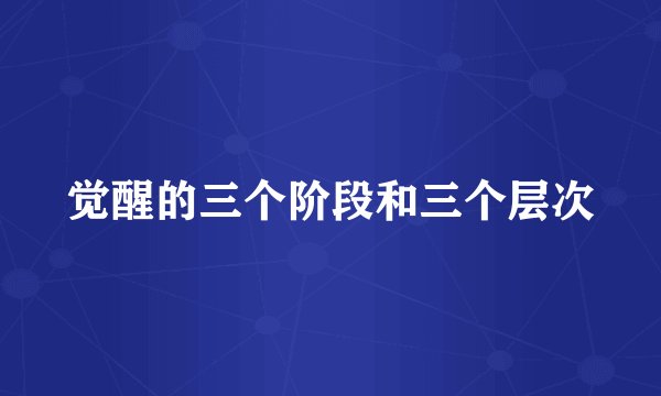 觉醒的三个阶段和三个层次