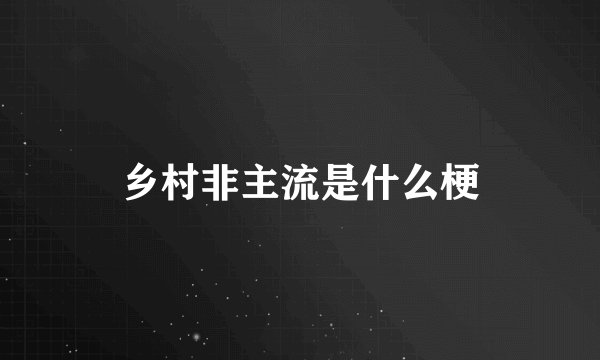 乡村非主流是什么梗