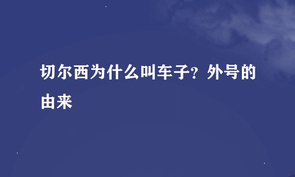 切尔西为什么叫车子？外号的由来