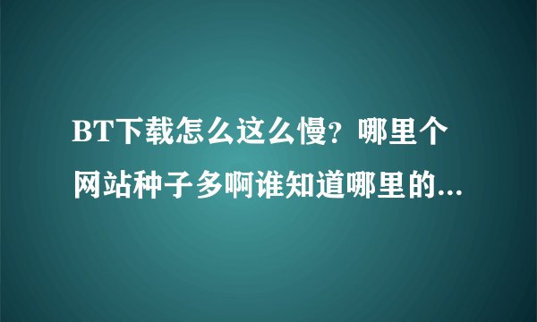 BT下载怎么这么慢？哪里个网站种子多啊谁知道哪里的BT下载电影，