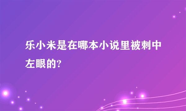 乐小米是在哪本小说里被刺中左眼的?