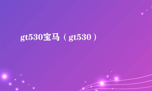 gt530宝马（gt530）