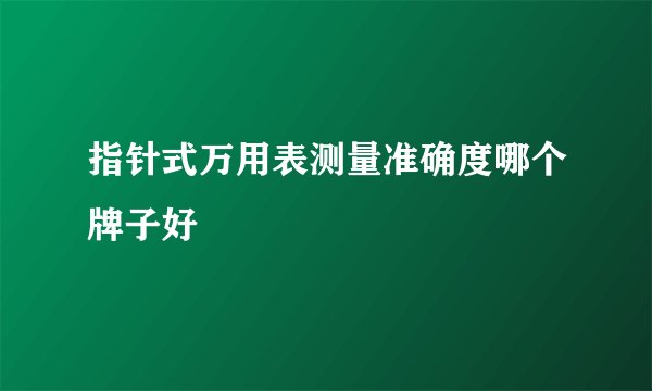 指针式万用表测量准确度哪个牌子好