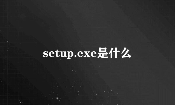 setup.exe是什么