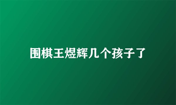 围棋王煜辉几个孩子了