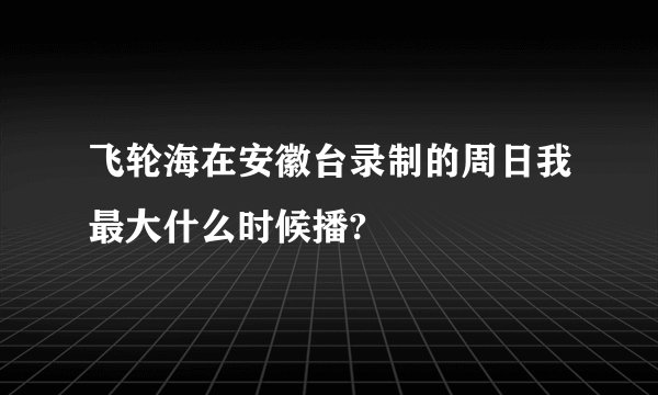 飞轮海在安徽台录制的周日我最大什么时候播?