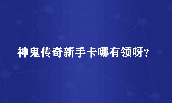 神鬼传奇新手卡哪有领呀？