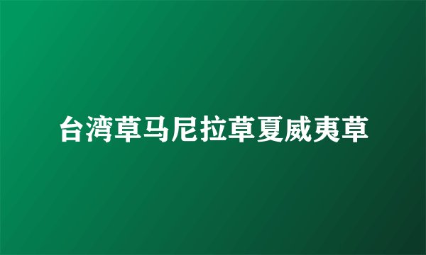 台湾草马尼拉草夏威夷草