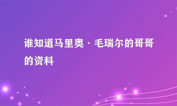 谁知道马里奥·毛瑞尔的哥哥的资料