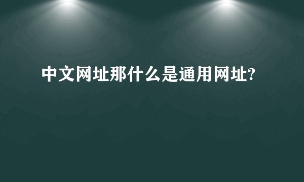 中文网址那什么是通用网址?
