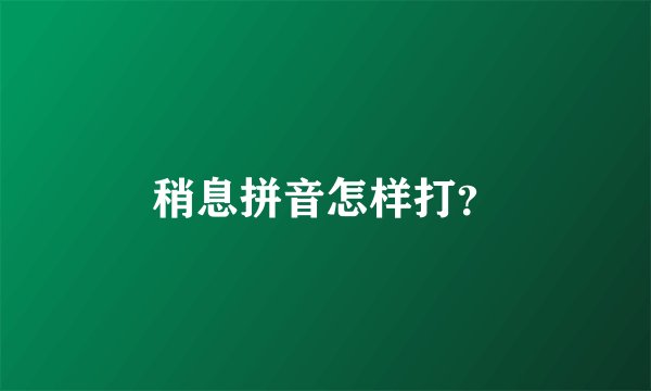 稍息拼音怎样打？