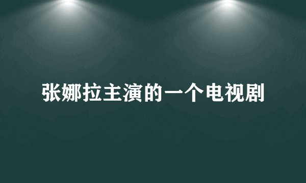 张娜拉主演的一个电视剧