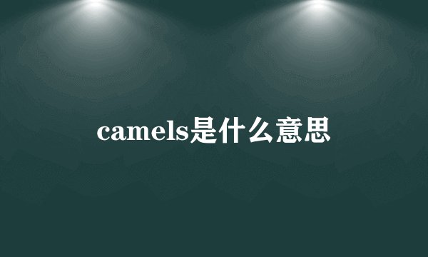 camels是什么意思