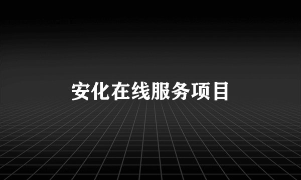 安化在线服务项目