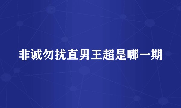 非诚勿扰直男王超是哪一期