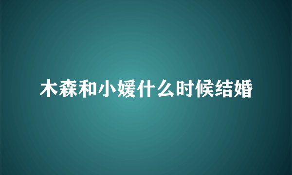 木森和小媛什么时候结婚