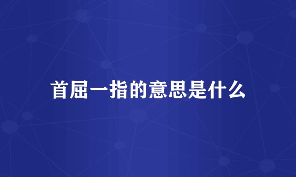 首屈一指的意思是什么