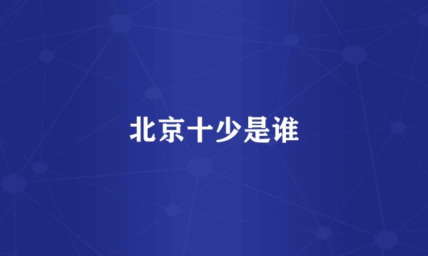 北京十少是谁