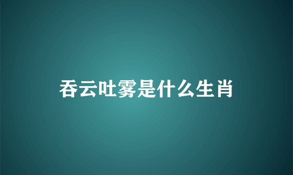 吞云吐雾是什么生肖