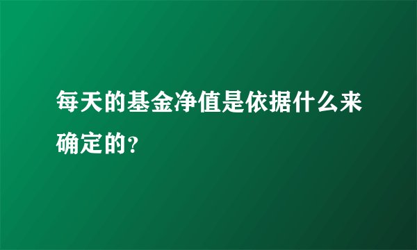 每天的基金净值是依据什么来确定的？