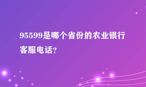 95599是哪个省份的农业银行客服电话？