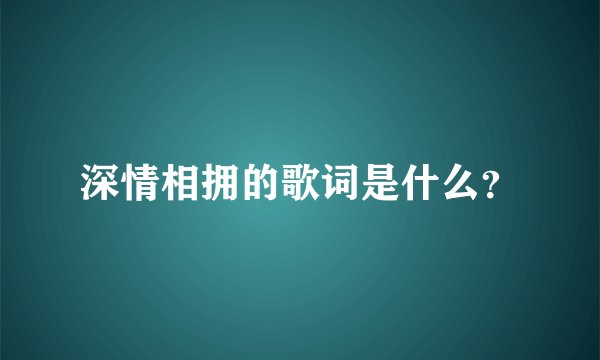 深情相拥的歌词是什么？