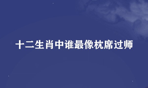 十二生肖中谁最像枕席过师