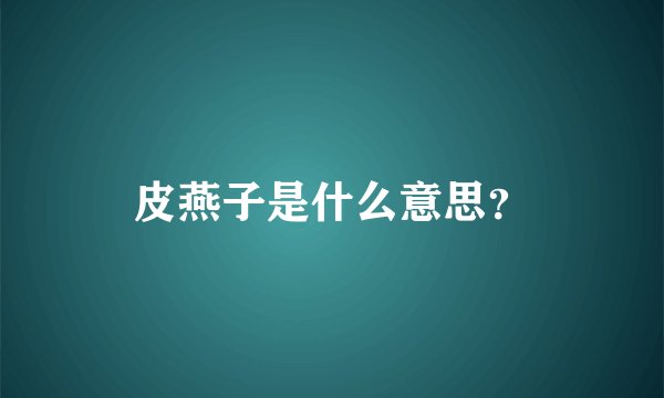 皮燕子是什么意思？