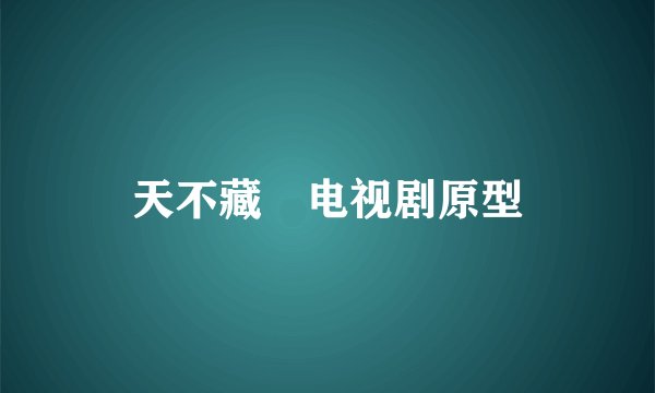 天不藏奷电视剧原型