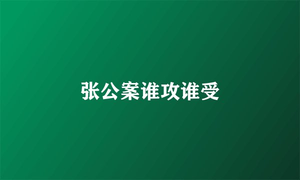 张公案谁攻谁受