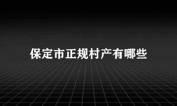 保定市正规村产有哪些