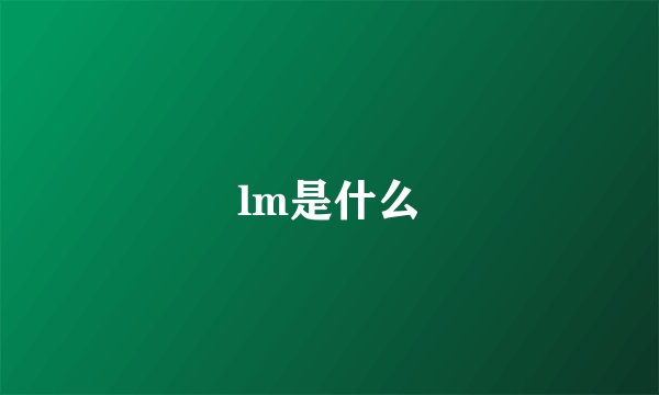 lm是什么